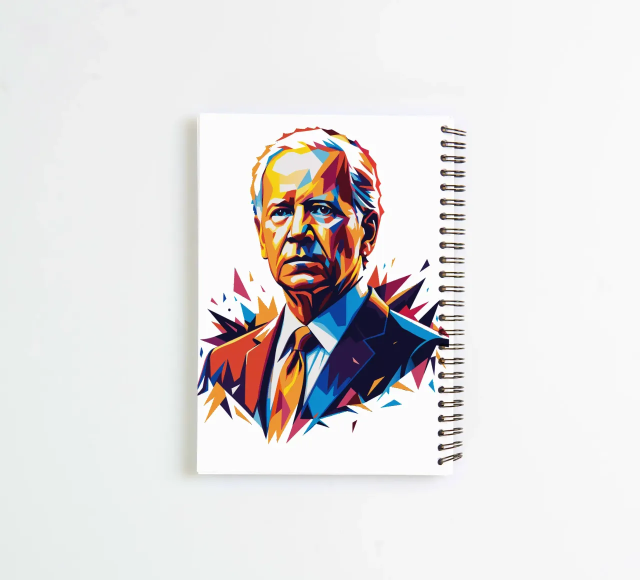 Joe Biden in WPAP Pop Art spiral notebook by vectorartnesia