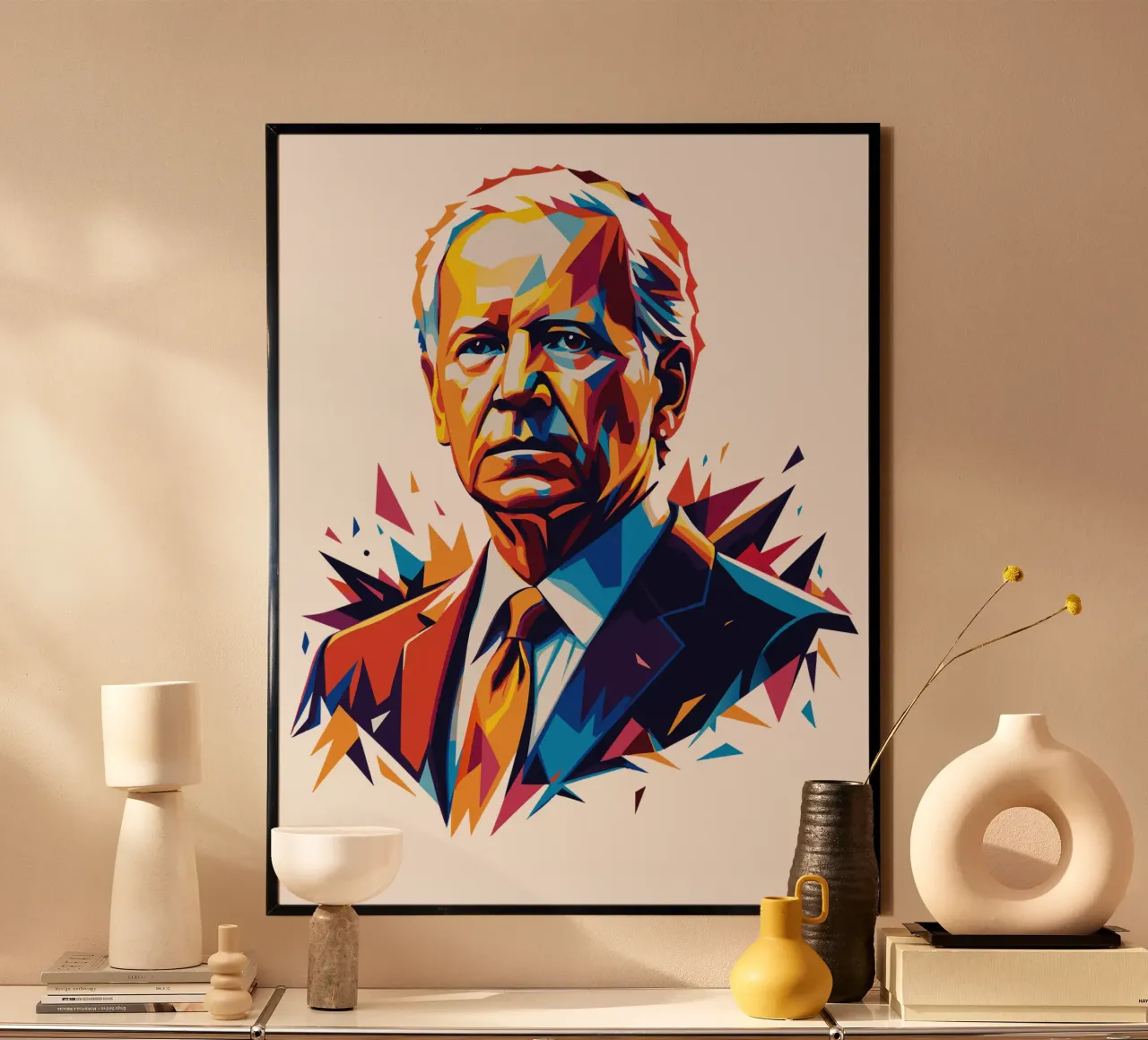 Joe Biden in WPAP Pop Art carta hahnemühle da vectorartnesia