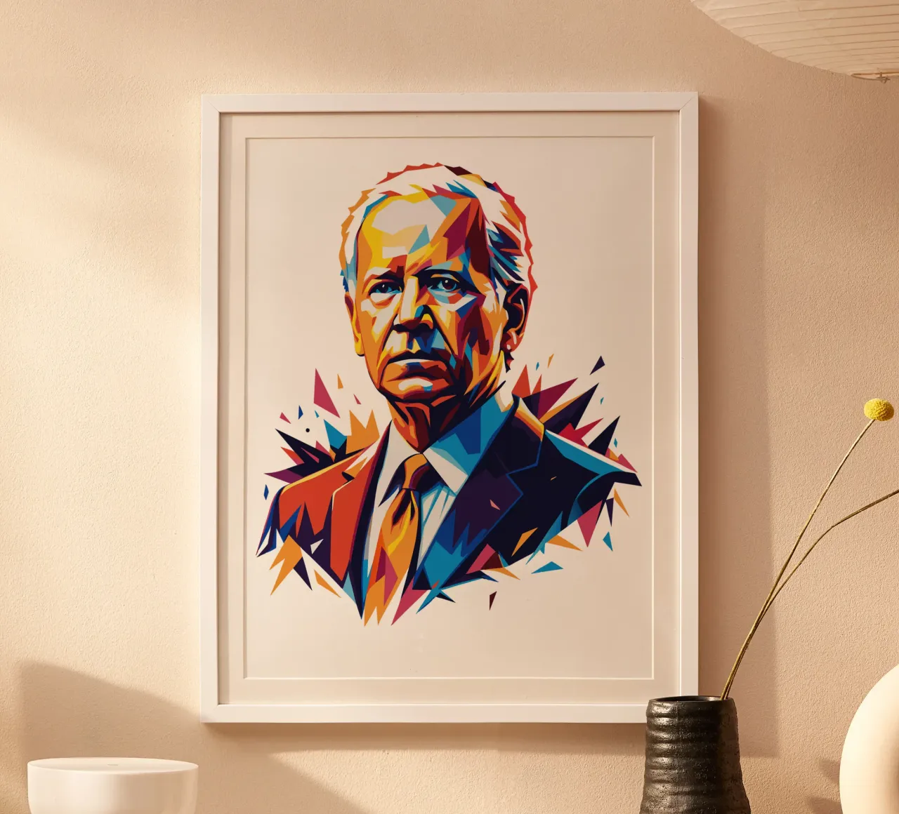 Joe Biden in WPAP Pop Art carta hahnemühle da vectorartnesia