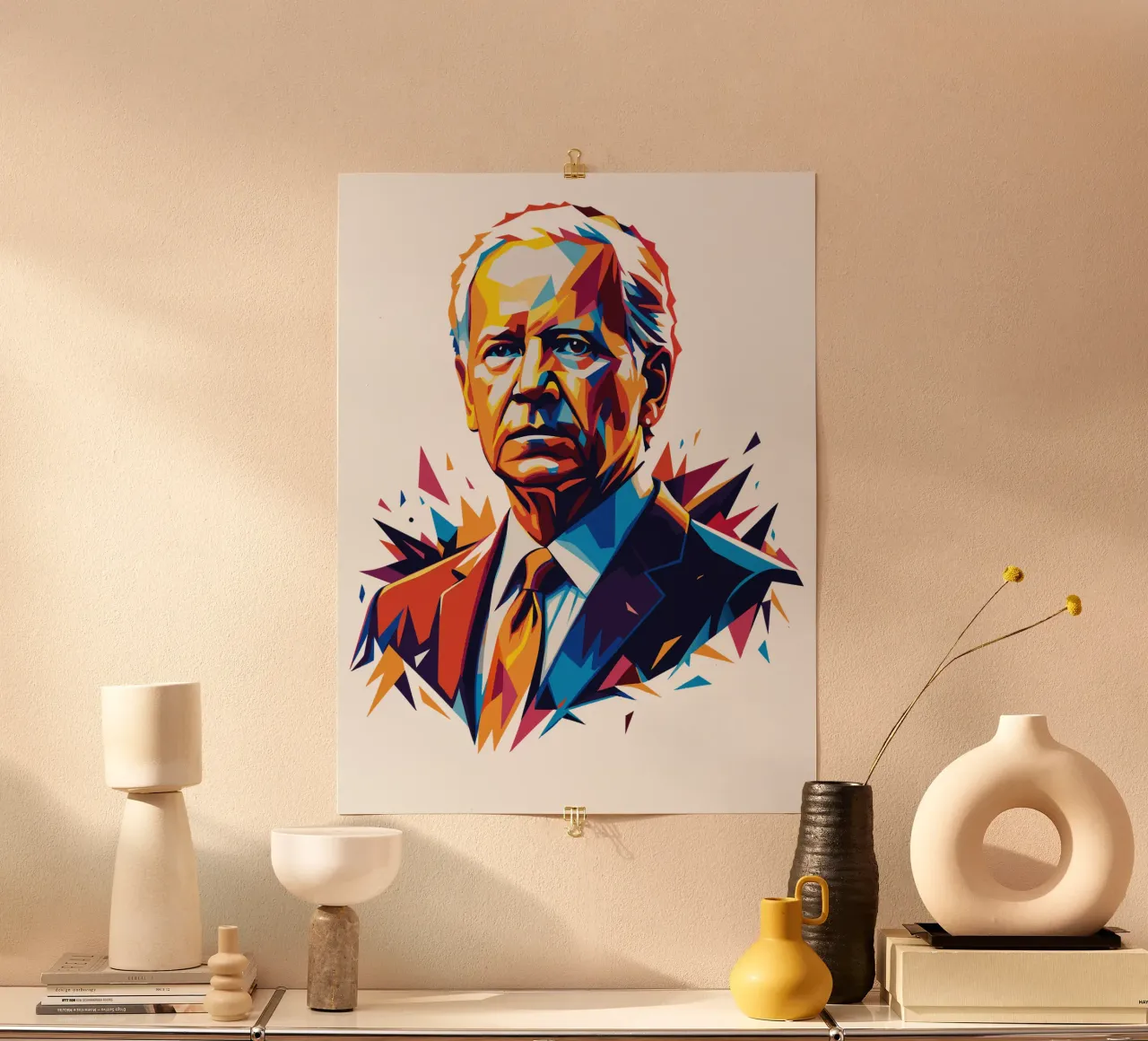 Joe Biden in WPAP Pop Art carta hahnemühle da vectorartnesia