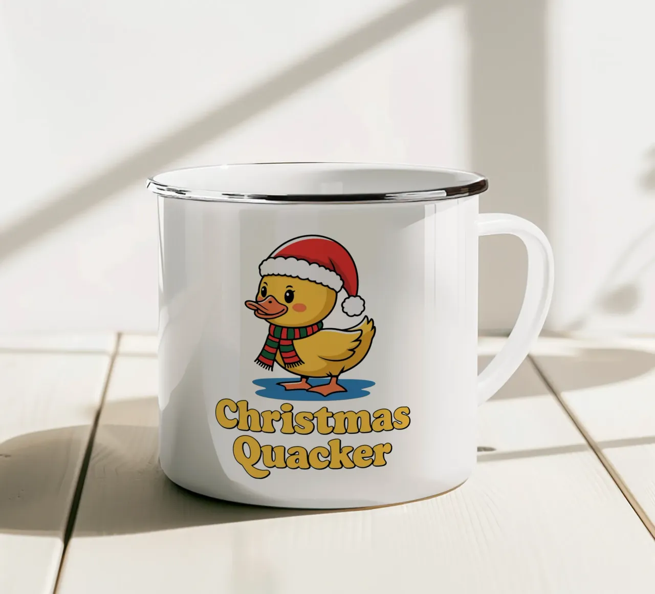 Christmas Quacker tazza in smalto da edsonramosart