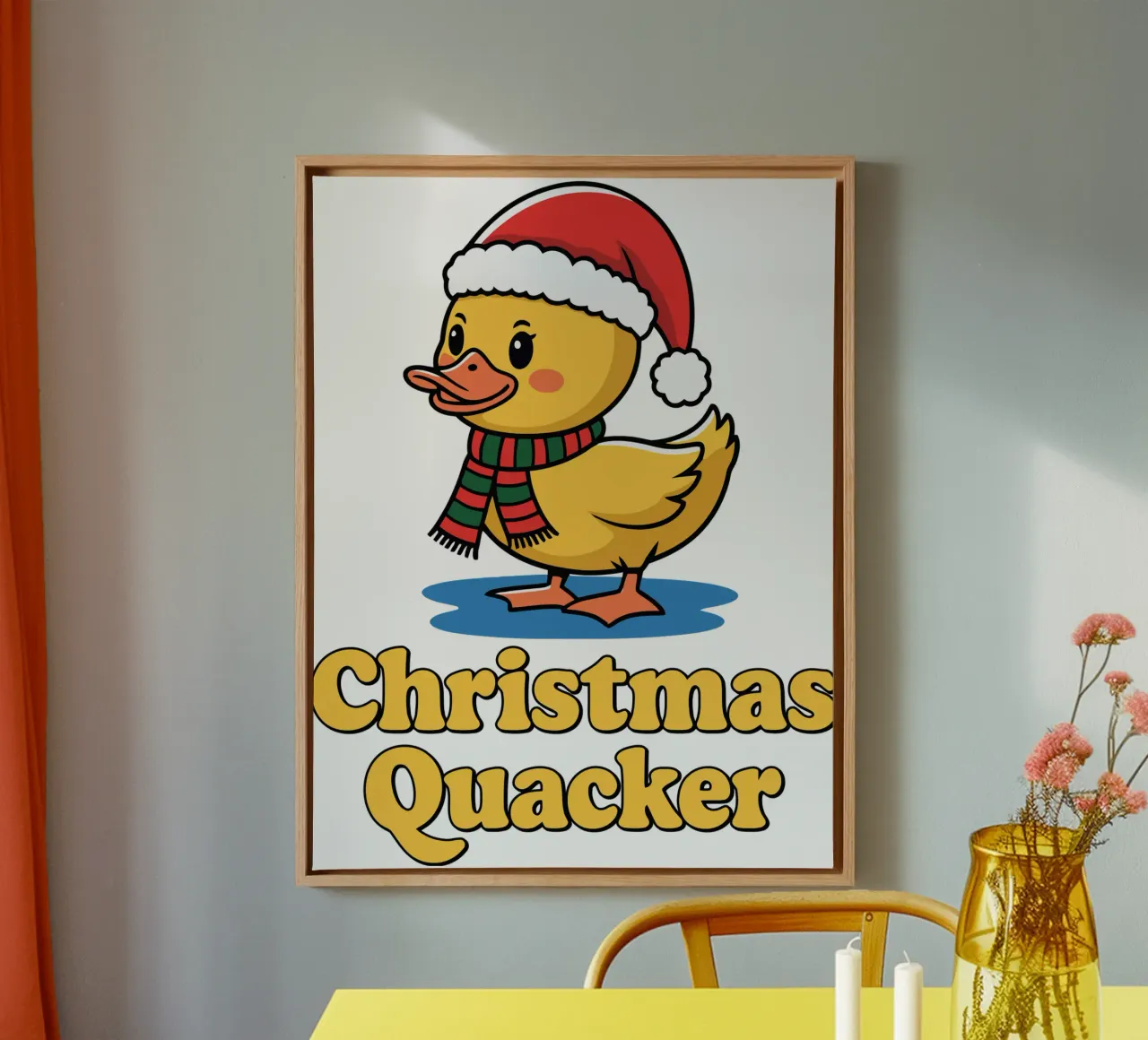 Christmas Quacker tela con Cornice a cassetta da edsonramosart
