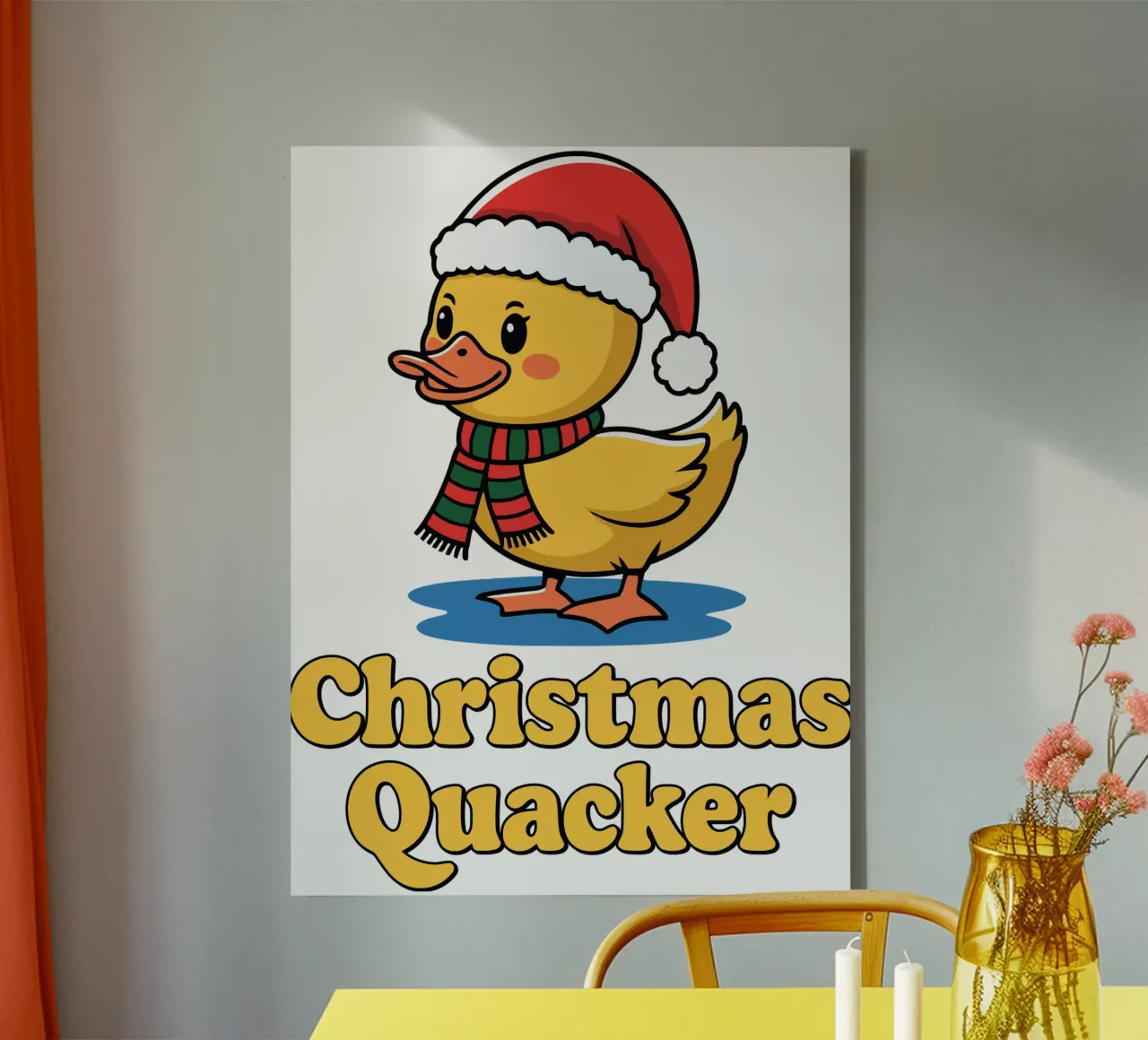Christmas Quacker tela con Cornice a cassetta da edsonramosart
