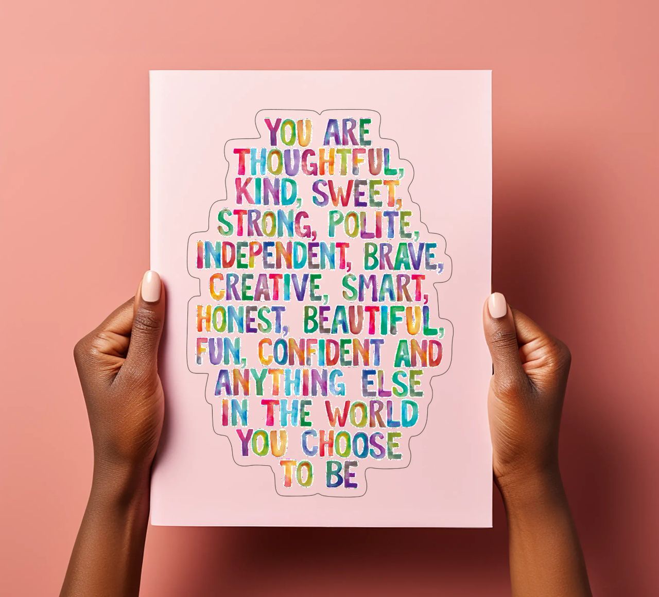 You Are Thoughtful Kind Sweet Creative Regenbogen Typografie sticker sheet by THE MOTIVATED TYPE