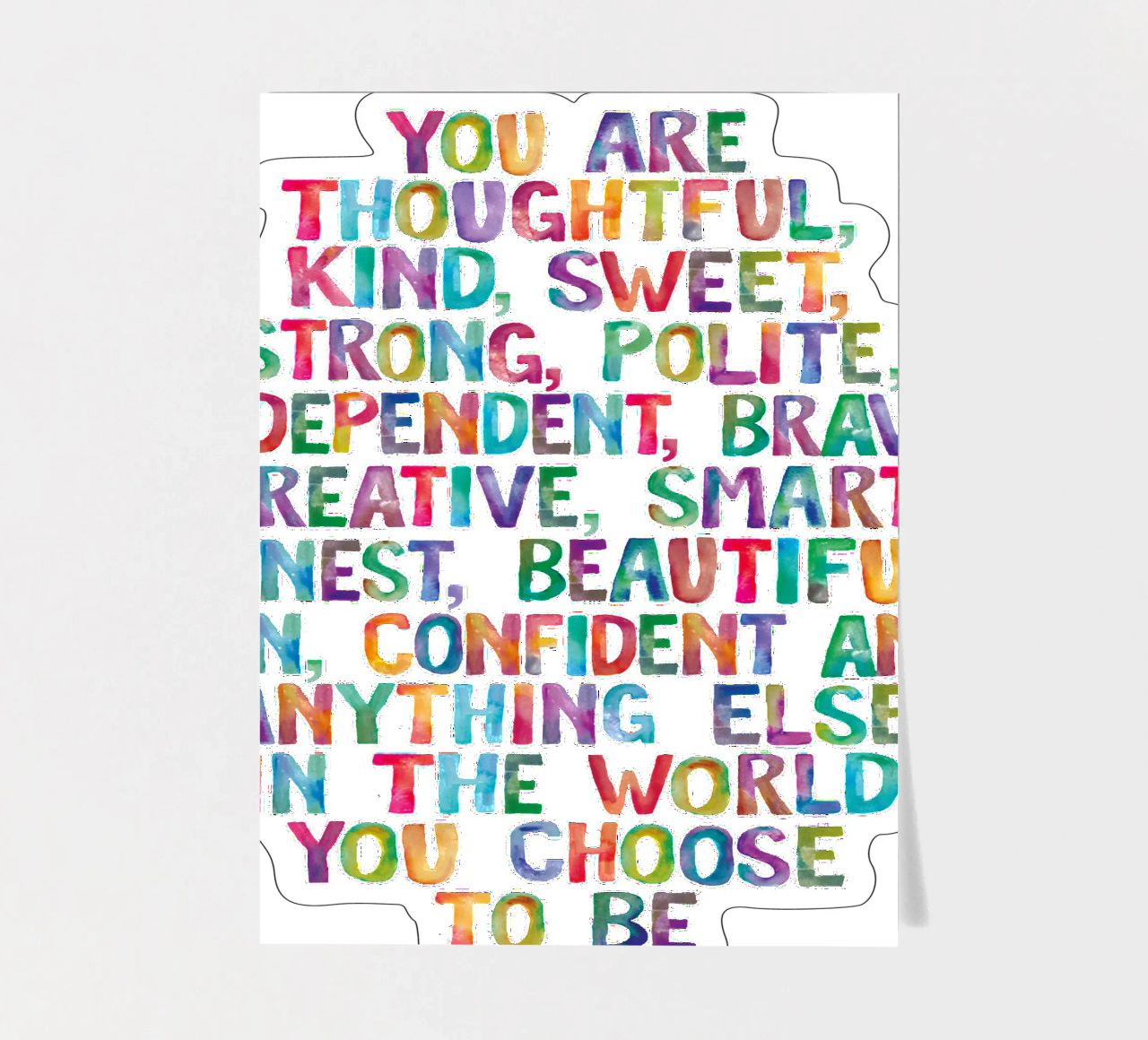 You Are Thoughtful Kind Sweet Creative Regenbogen Typografie sticker sheet by THE MOTIVATED TYPE