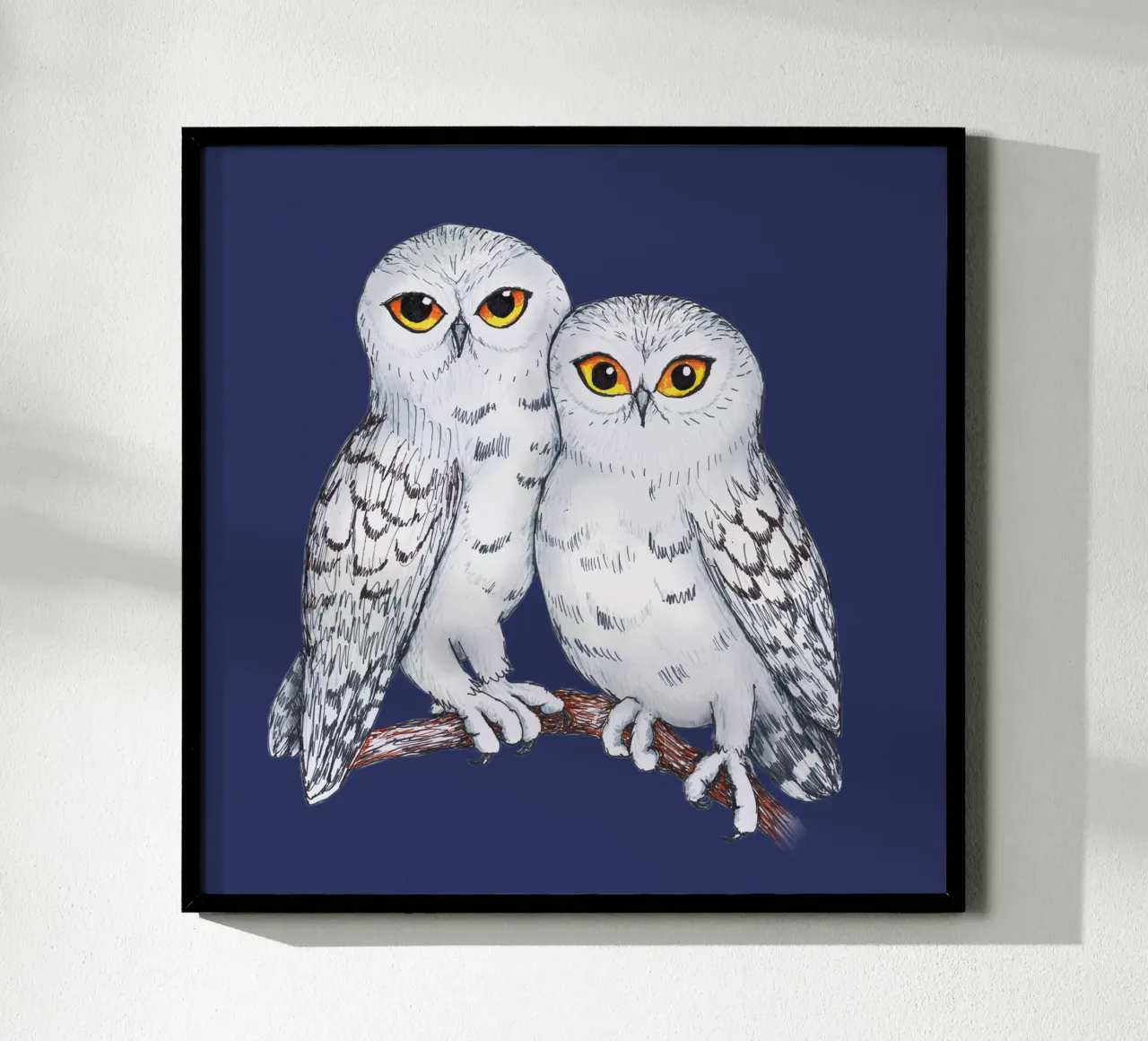 Twee mooie sneeuwuilen poster van BwiseLizzy