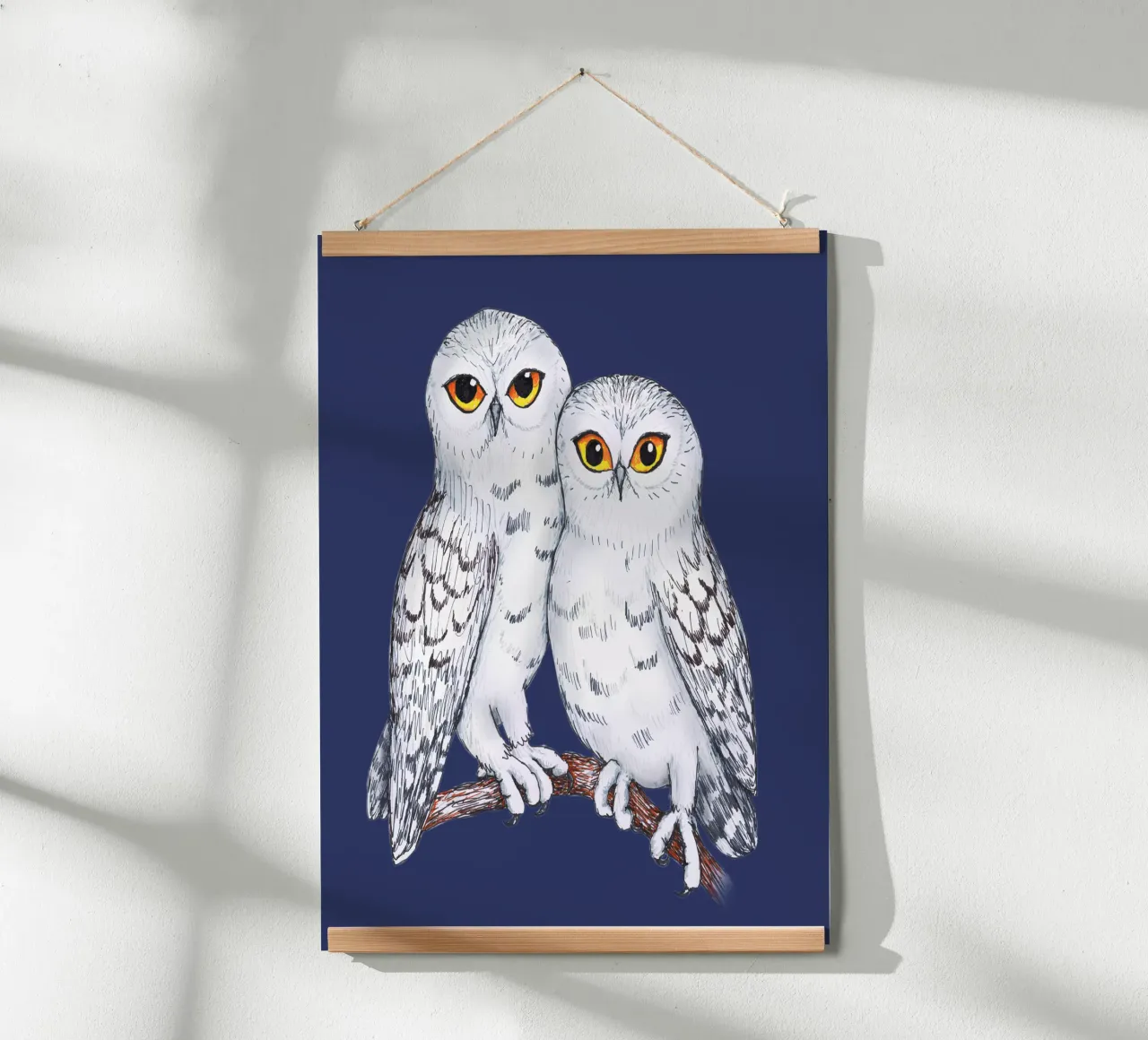 Twee mooie sneeuwuilen poster van BwiseLizzy