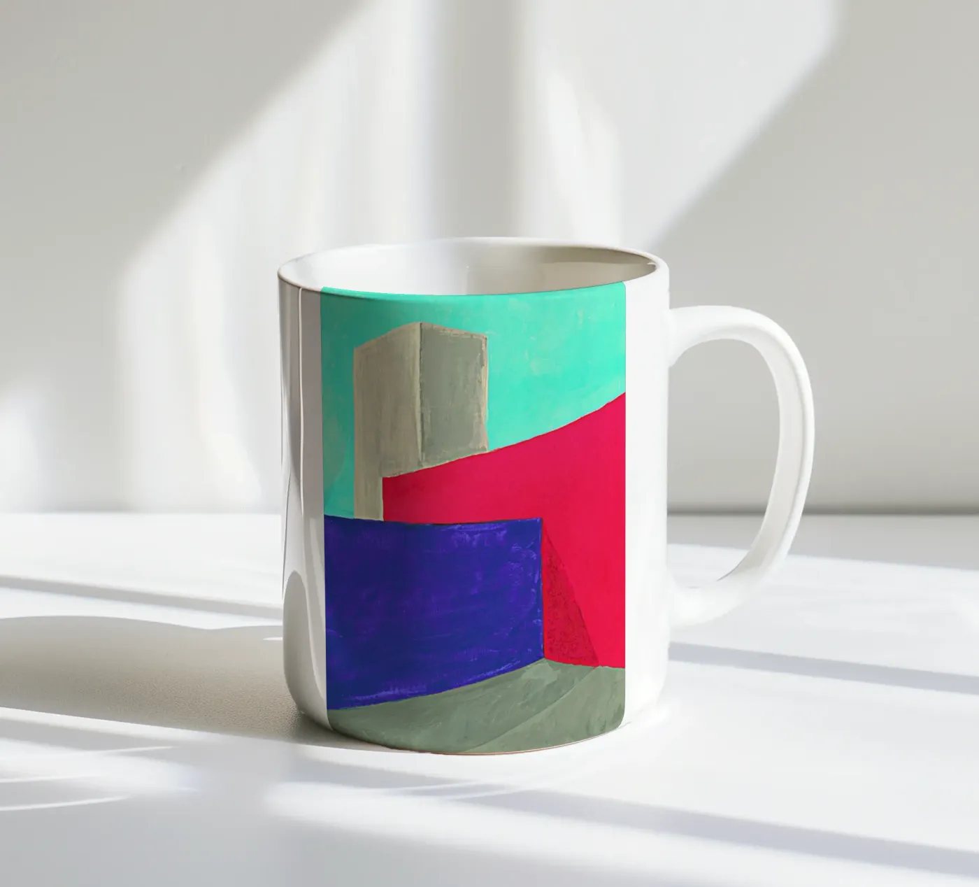 Corner ceramic mug by Xchange Art Studio