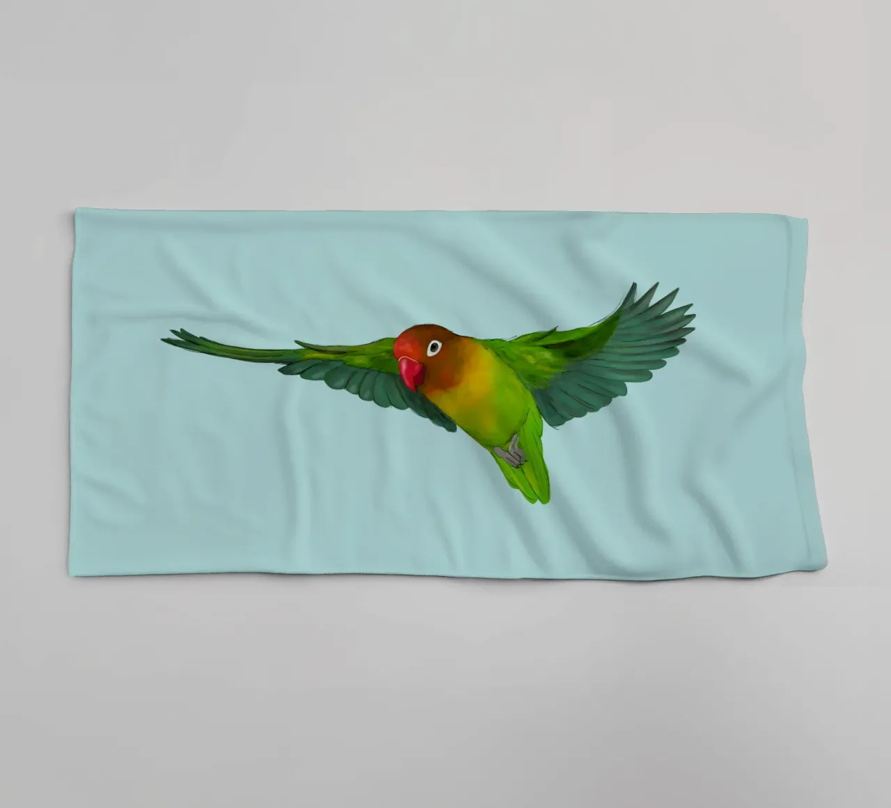 Flying lovebird towel by BwiseLizzy