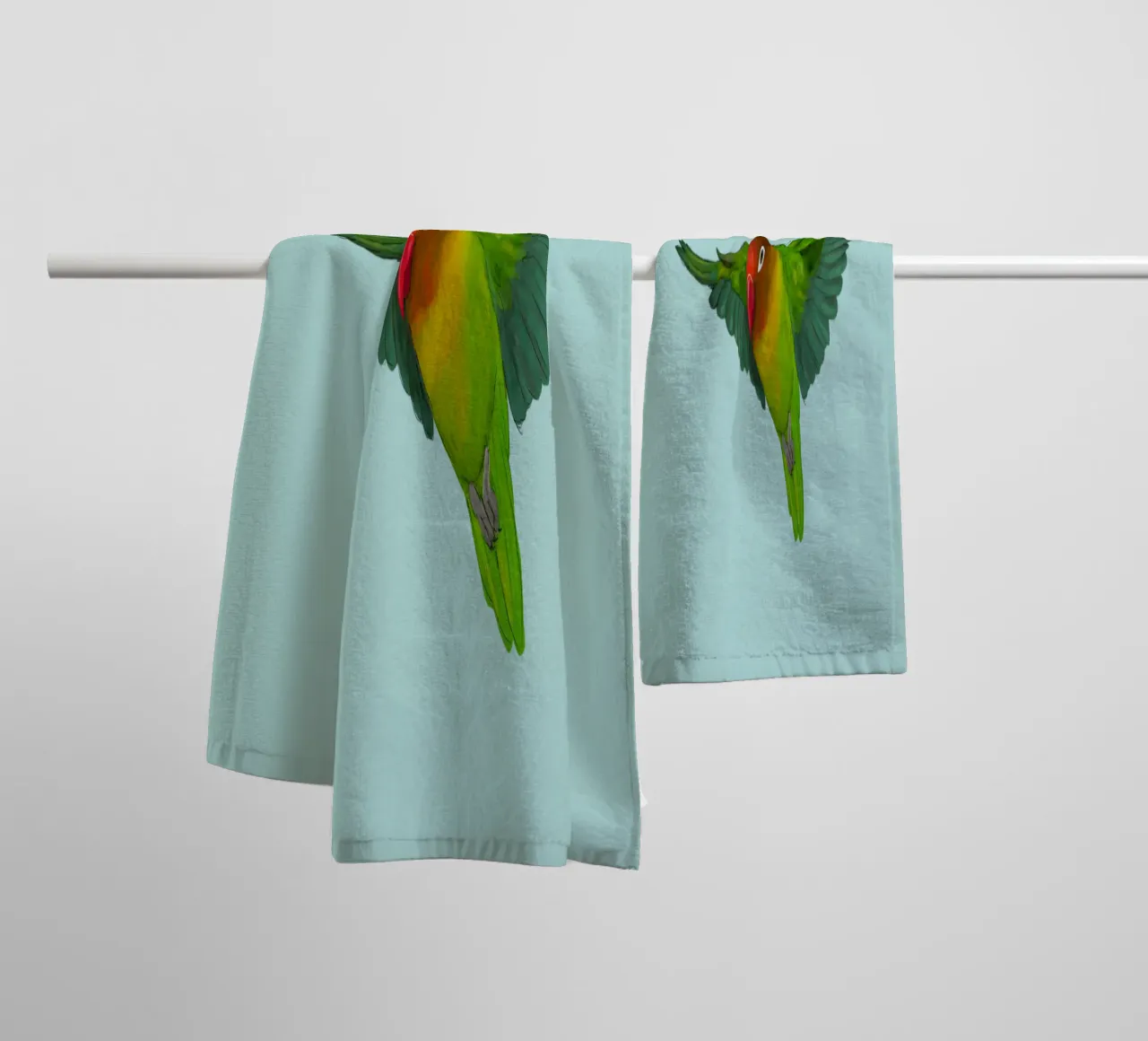 Flying lovebird towel by BwiseLizzy