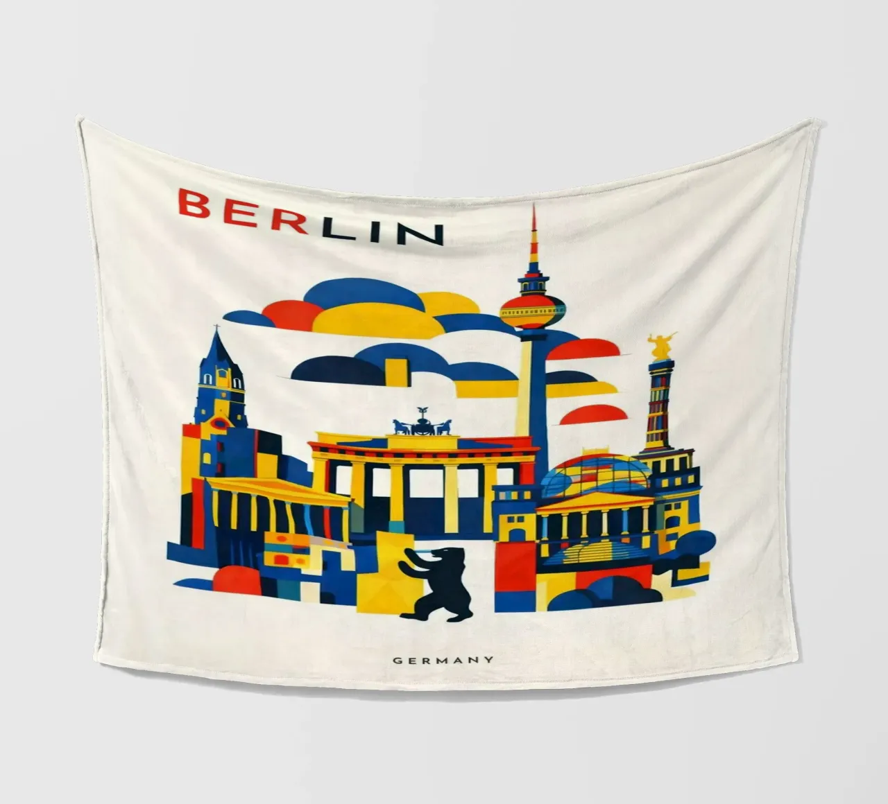 Berlin Flat Fleecedecke von Art Unleashed