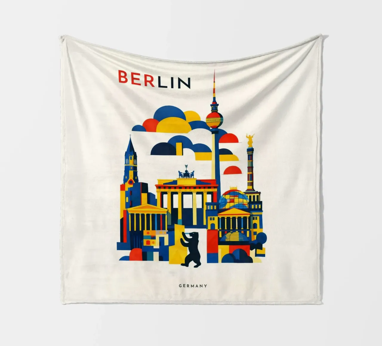 Berlin Flat Fleecedecke von Art Unleashed