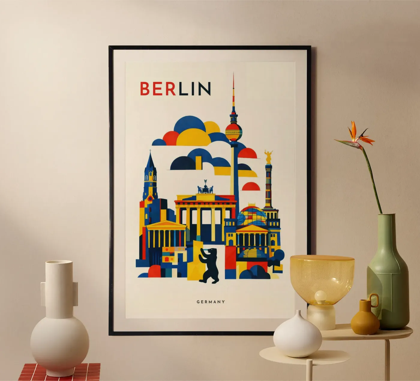 Berlin Flat Poster von Art Unleashed