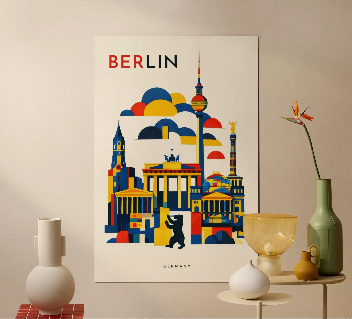 Berlin Flat Poster von Art Unleashed