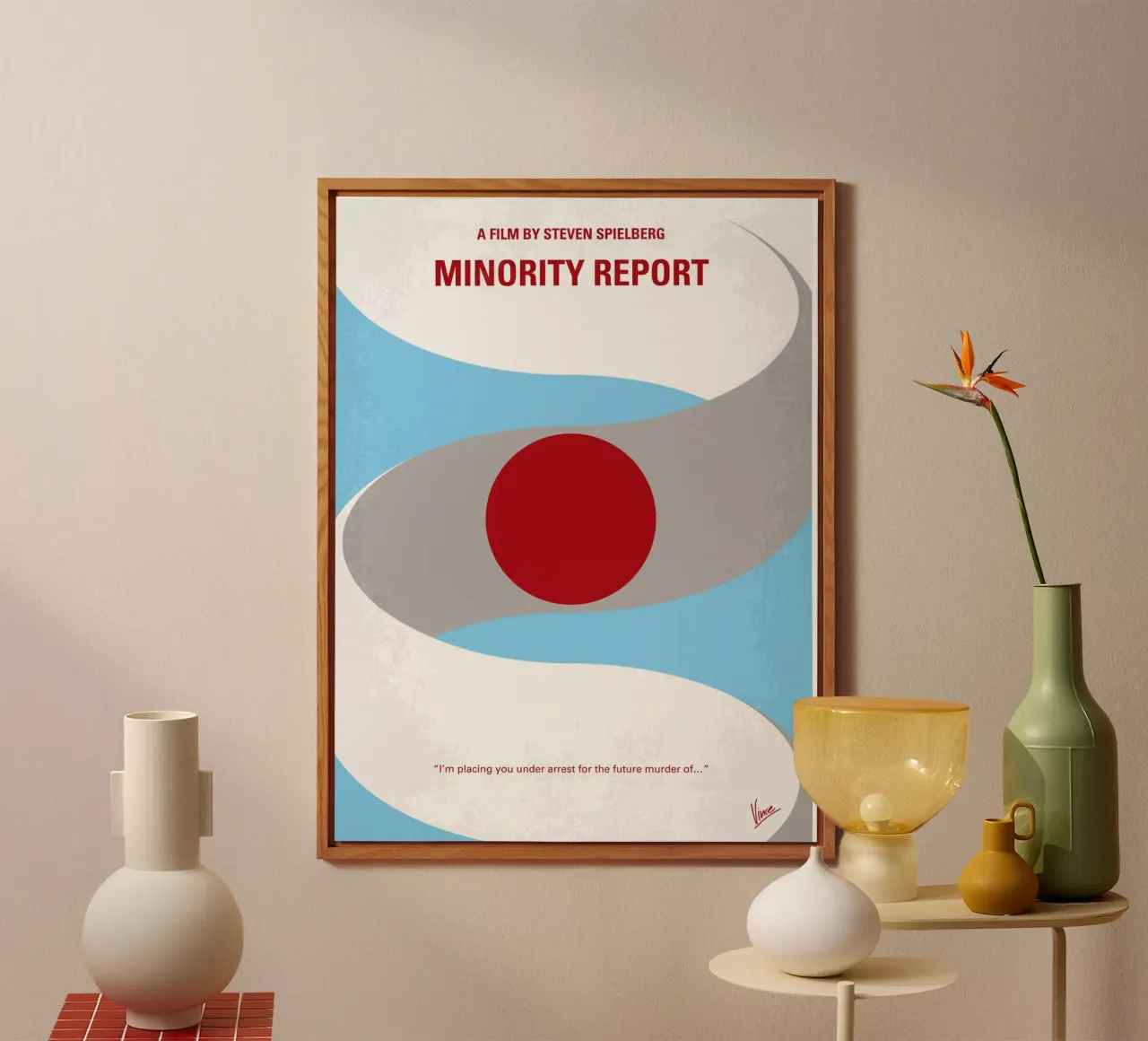 No462 My Minority Report minimal movie poster alluminio dibond da Chungkong