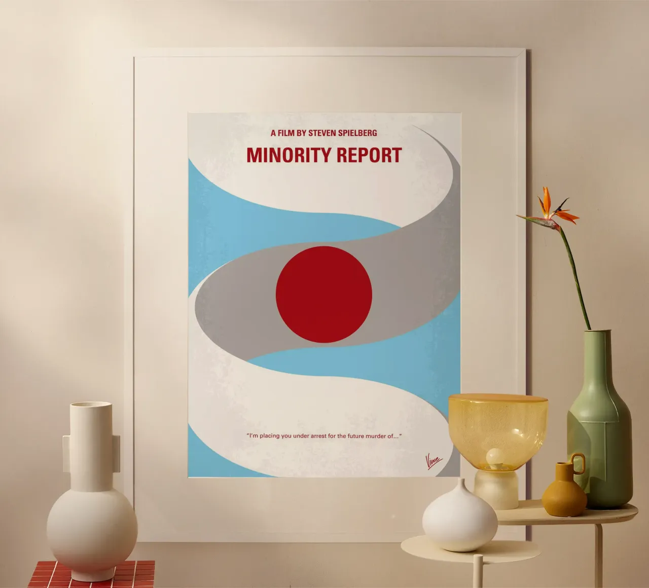No462 My Minority Report minimal movie poster carta hahnemühle da Chungkong