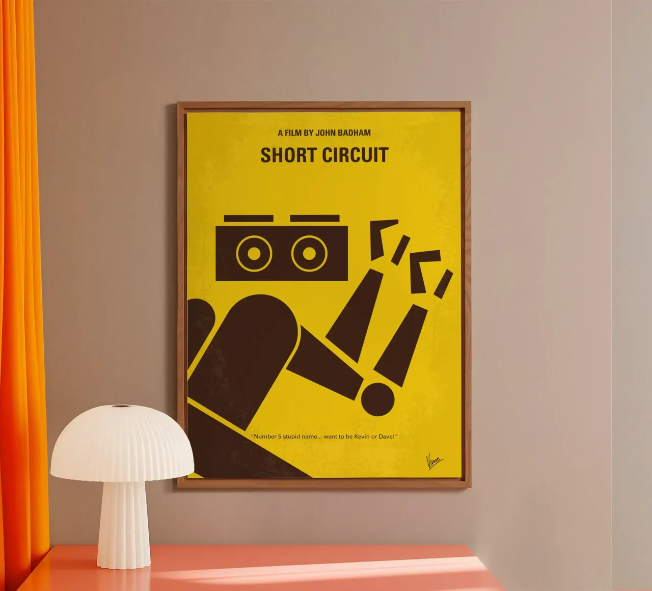 No470 My Short Circuit minimal movie poster alluminio dibond da Chungkong