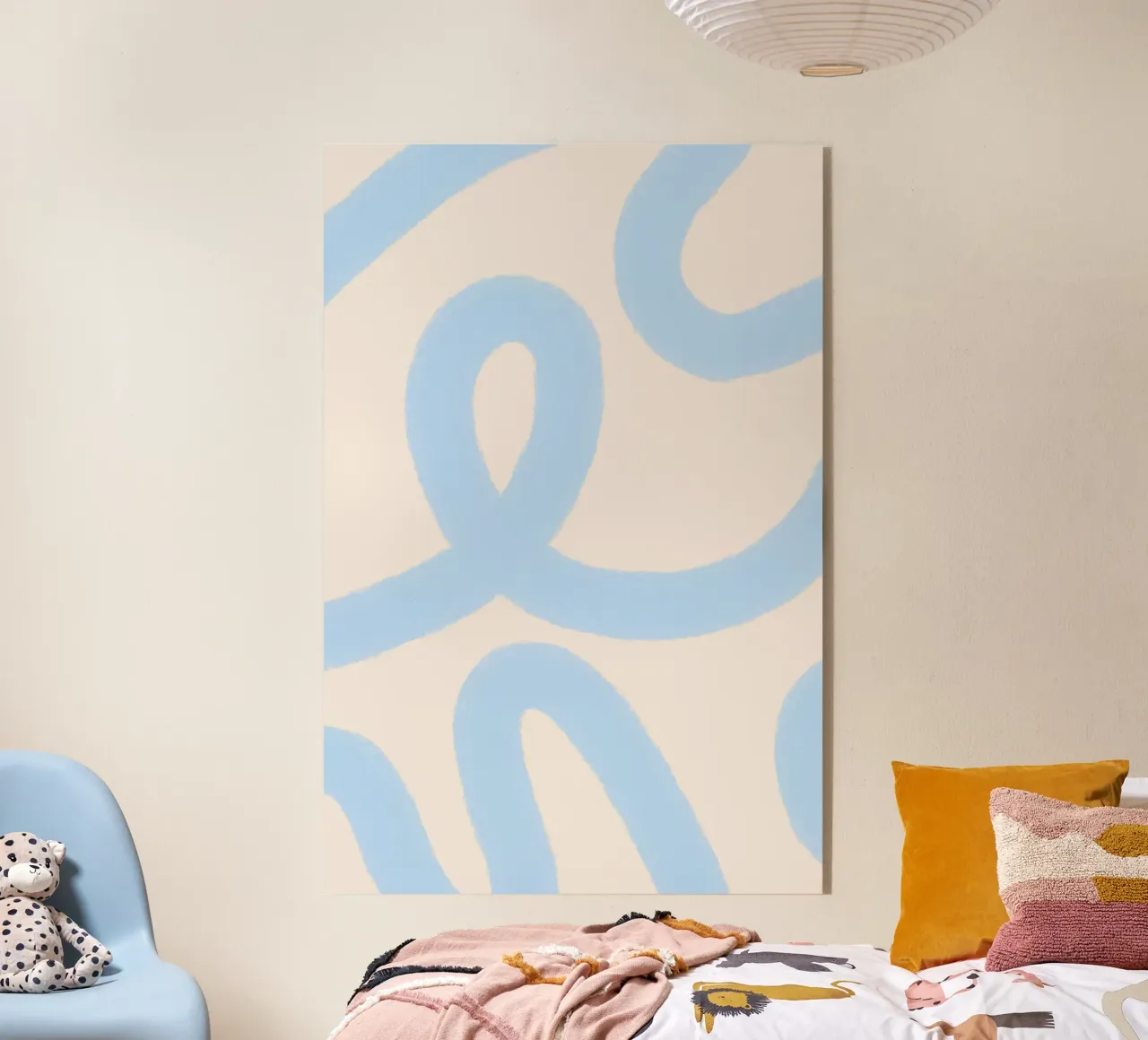 Hellblau Linien abstrakt plexiglass da little lia studio