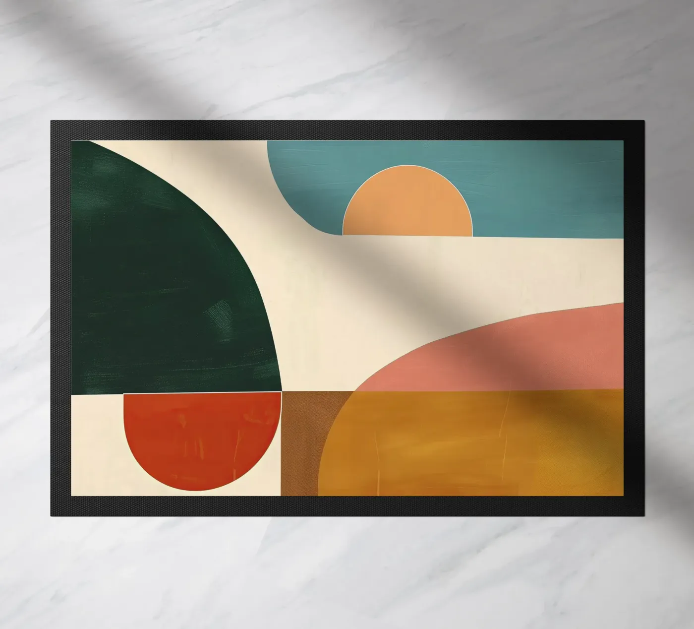 Divided Sun doormat by Luca