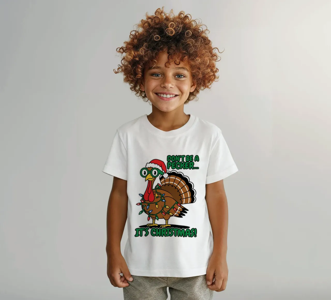 DON'T BE A PECKER... IT'S CHRISTMAS! camiseta para niños de edsonramosart