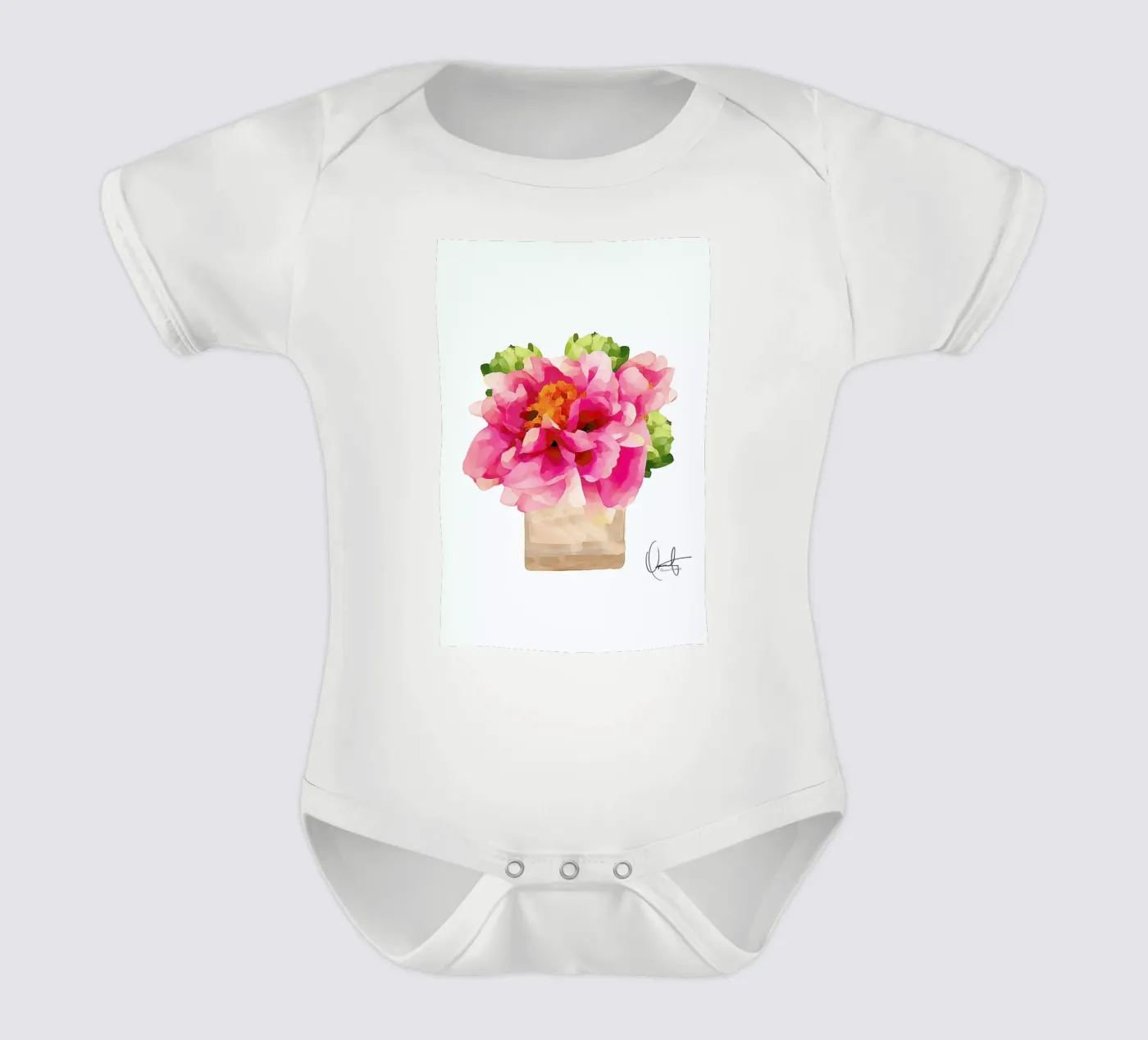 Peonies body bébé de Xchange Art Studio