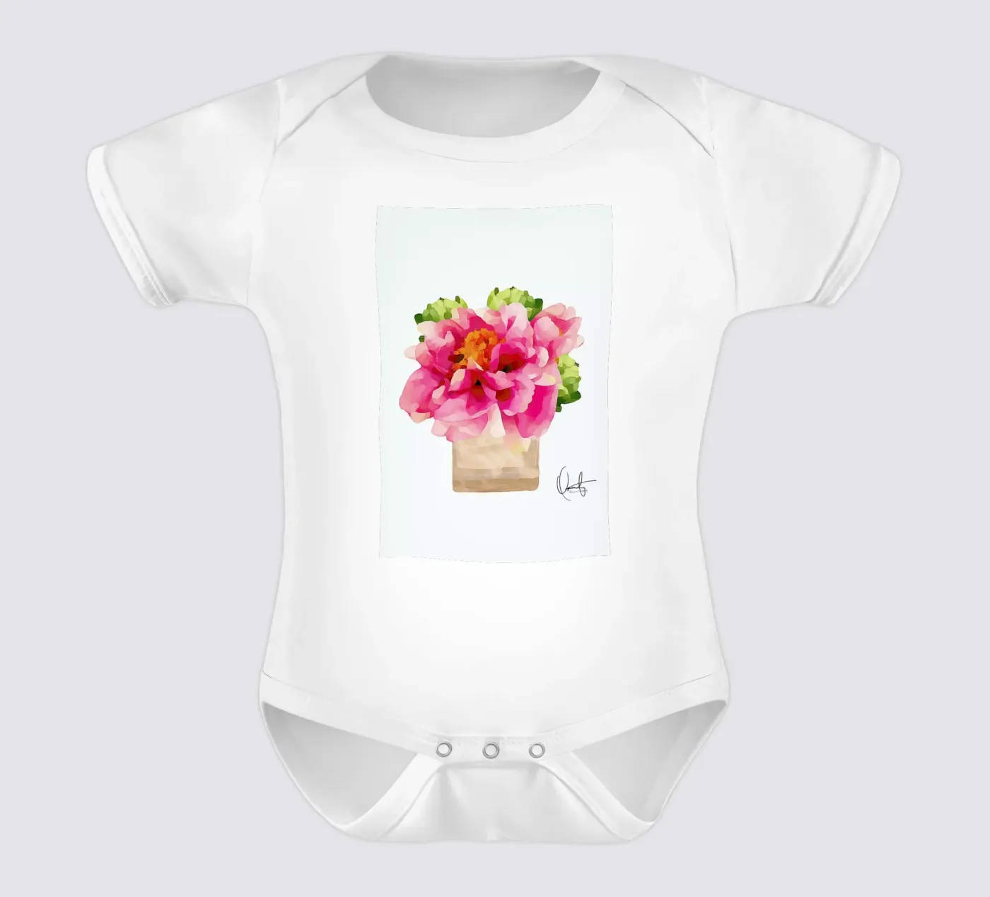 Peonies body bébé de Xchange Art Studio