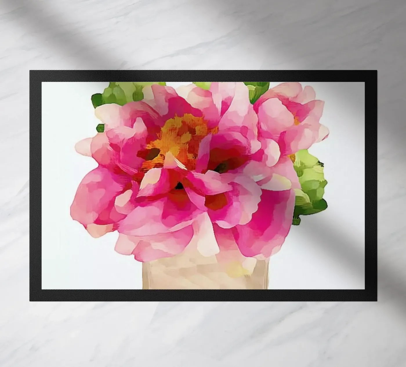 Peonies deurmat van Xchange Art Studio