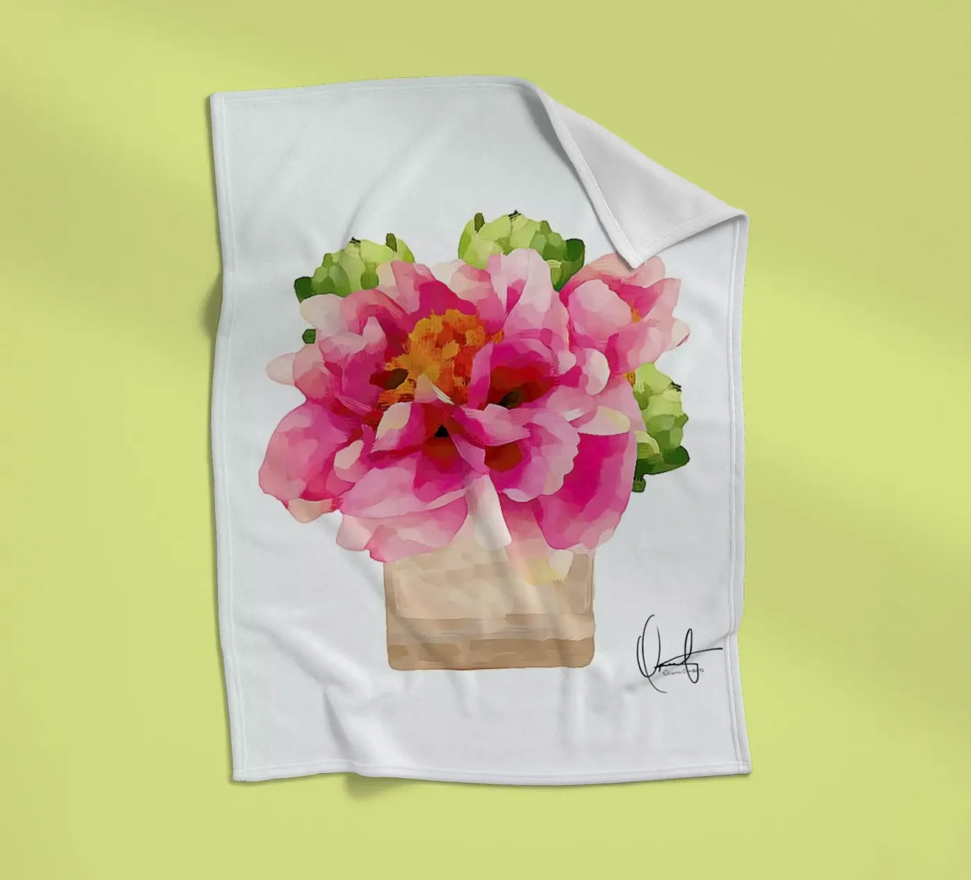 Peonies fleecedeken van Xchange Art Studio