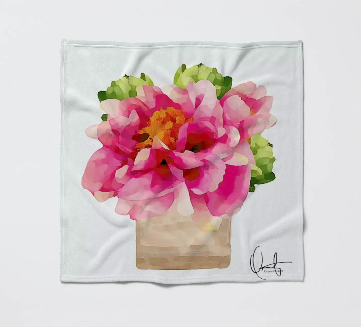 Peonies fleecedeken van Xchange Art Studio
