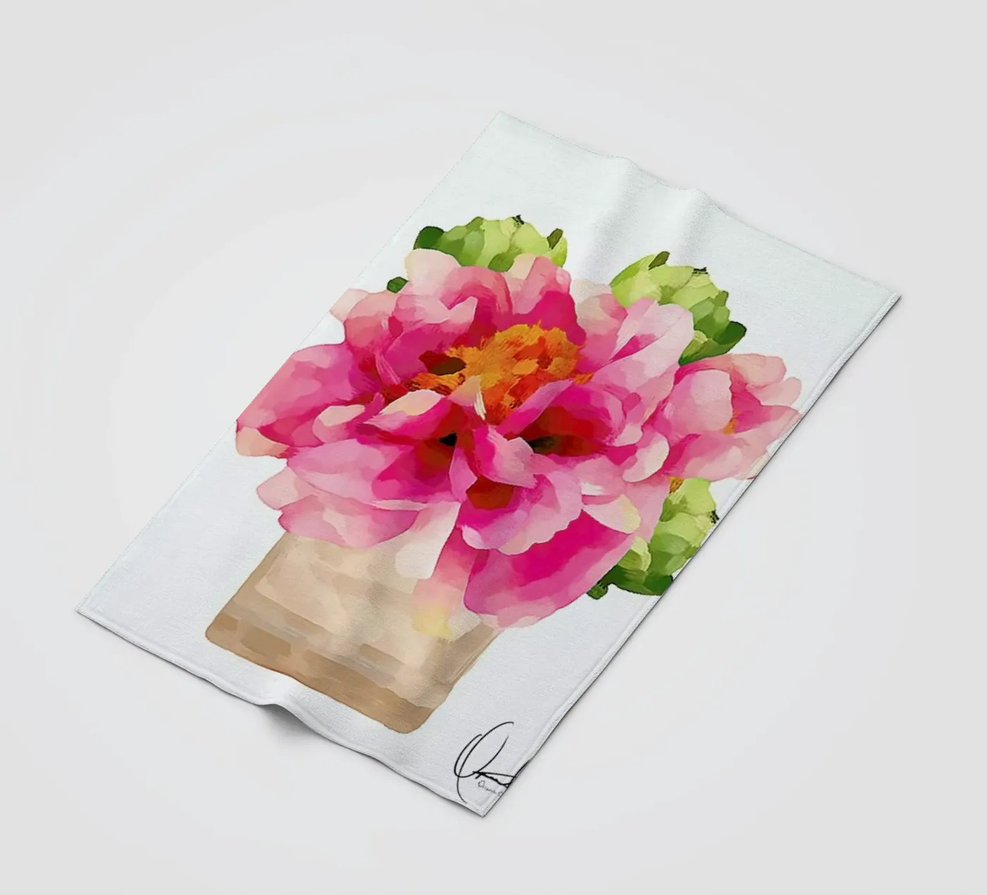 Peonies fleecedeken van Xchange Art Studio