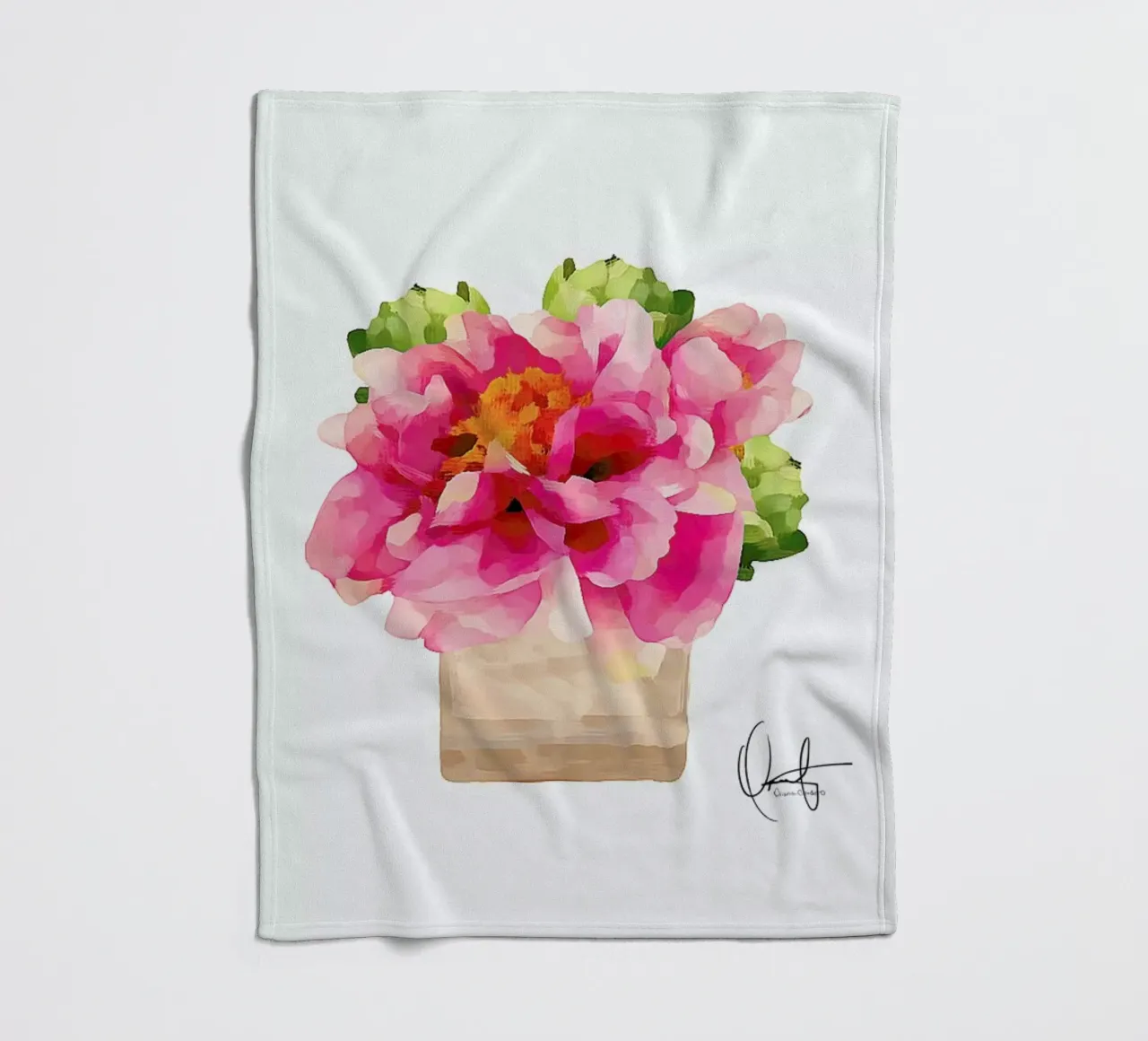 Peonies Fleecedecke von Xchange Art Studio