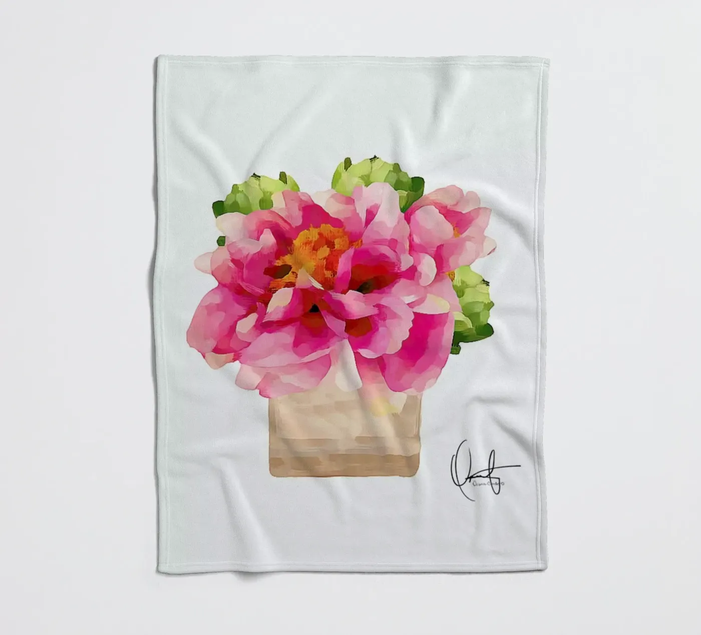 Peonies fleecedeken van Xchange Art Studio