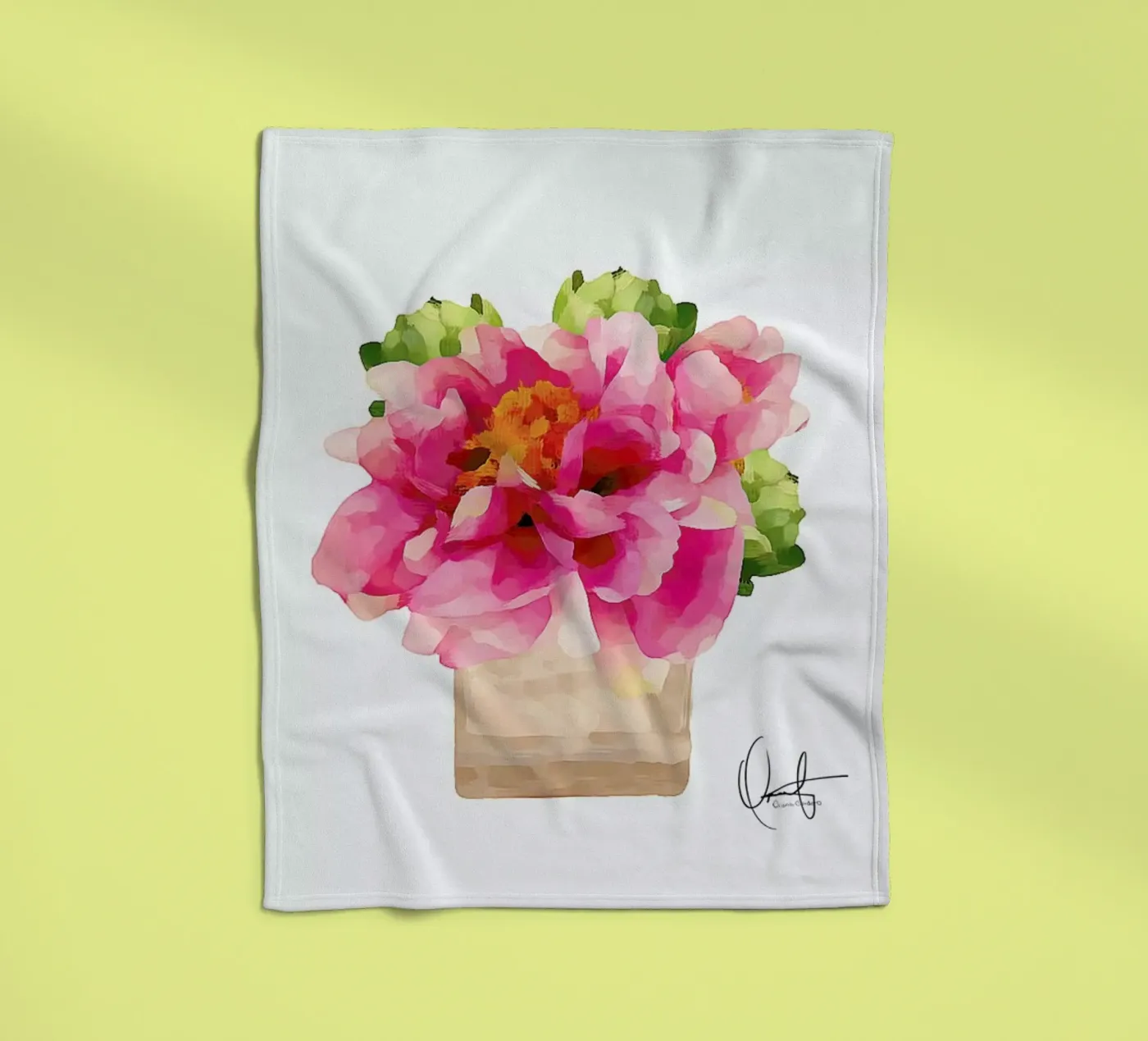 Peonies fleecedeken van Xchange Art Studio