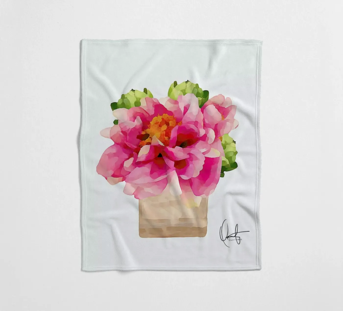 Peonies fleecedeken van Xchange Art Studio