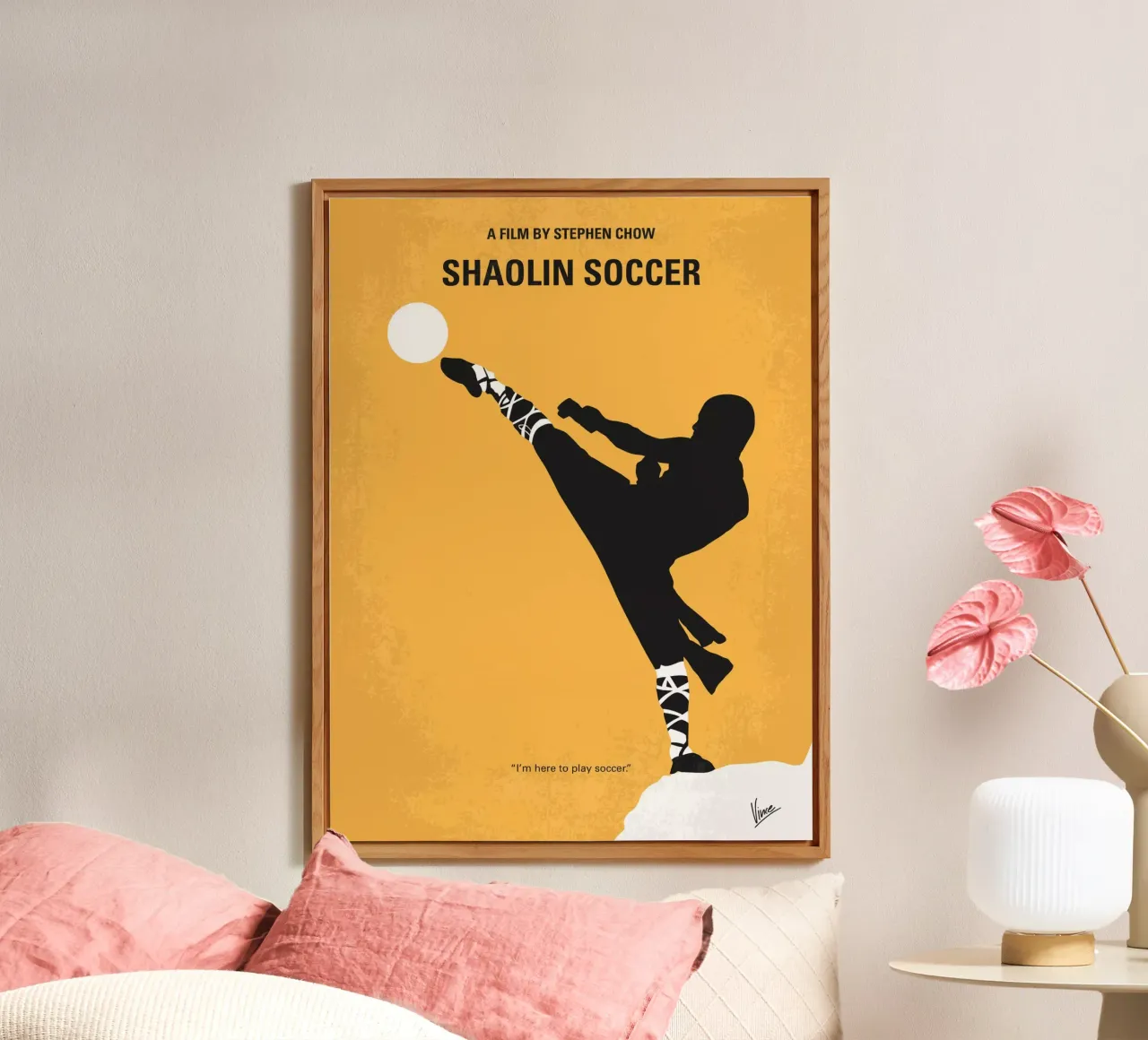 No480 My Shaolin Soccer minimal movie poster alluminio dibond da Chungkong