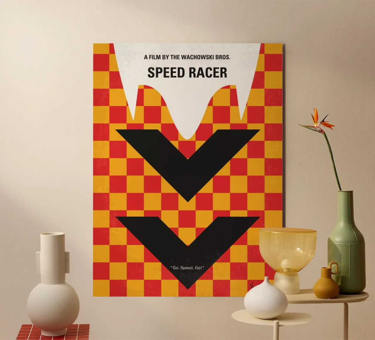 No482 My Speed Racer minimal movie poster alluminio dibond da Chungkong