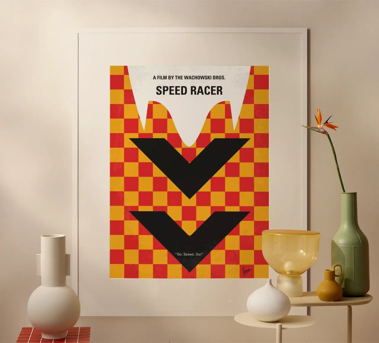 No482 My Speed Racer minimal movie poster carta hahnemühle da Chungkong