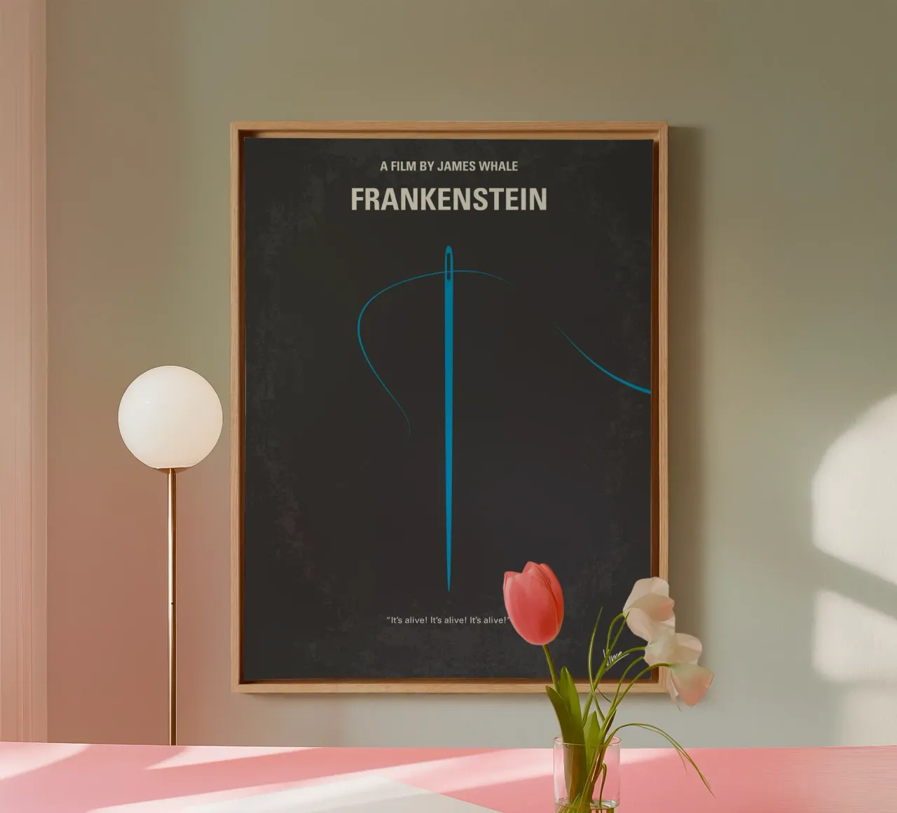 No483 My Frankenstein minimal movie poster tela con Cornice a cassetta da Chungkong