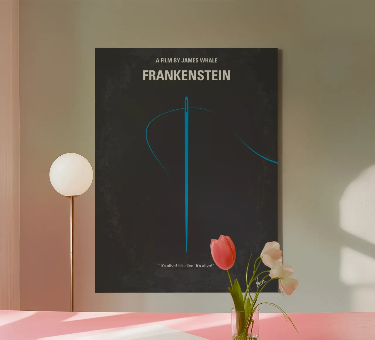 No483 My Frankenstein minimal movie poster tela con Cornice a cassetta da Chungkong