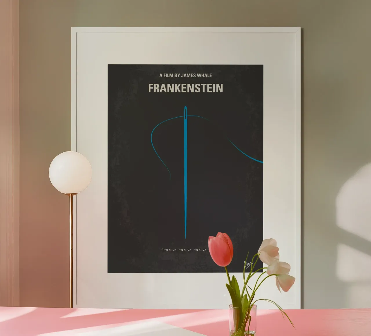 No483 My Frankenstein minimal movie poster carta hahnemühle da Chungkong
