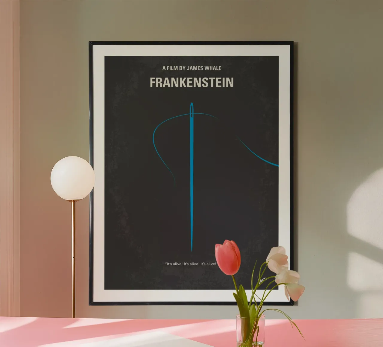 No483 My Frankenstein minimal movie poster carta hahnemühle da Chungkong