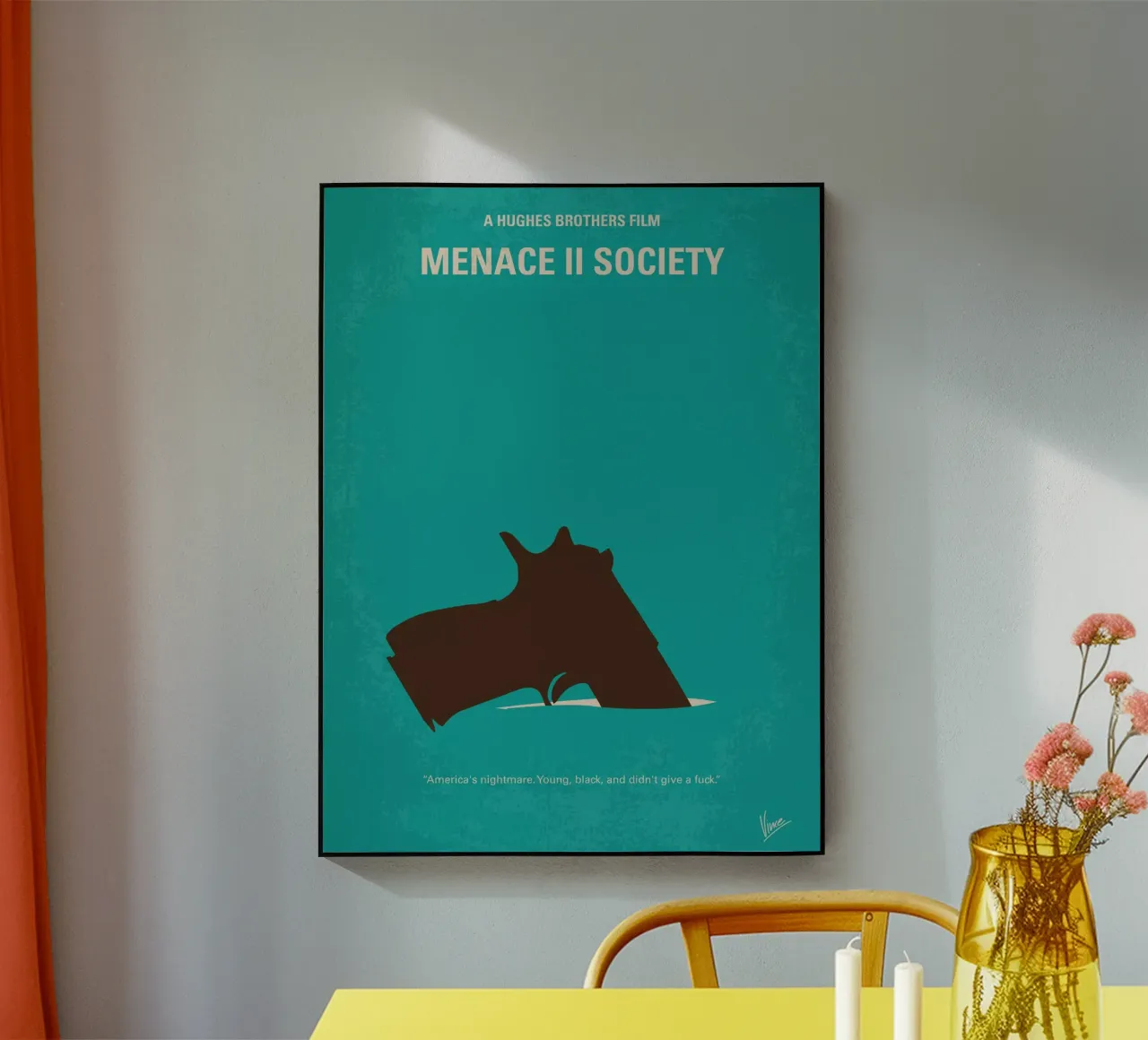 No484 My Menace II Society minimal movie poster plexiglass da Chungkong