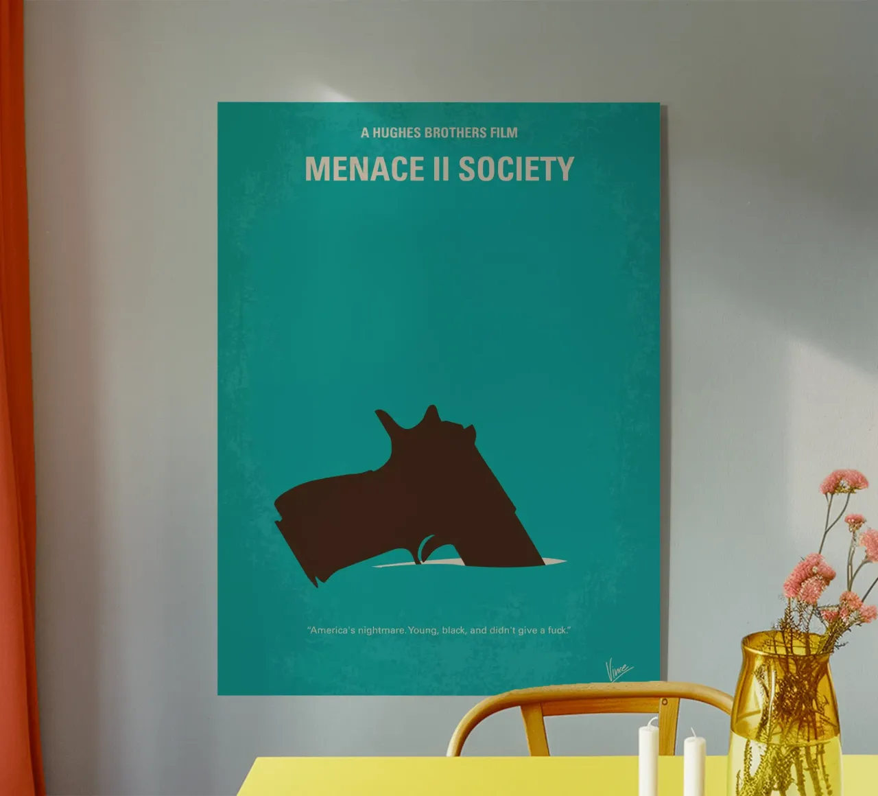 No484 My Menace II Society minimal movie poster plexiglass da Chungkong