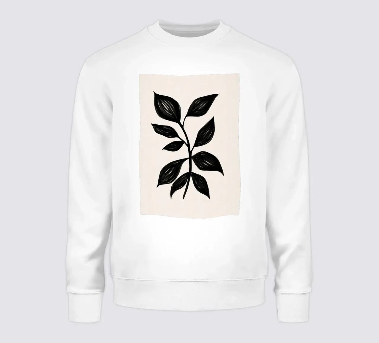 Stampa botanica nera minimalista - Studio di foglie 1 felpa da kookiepixel