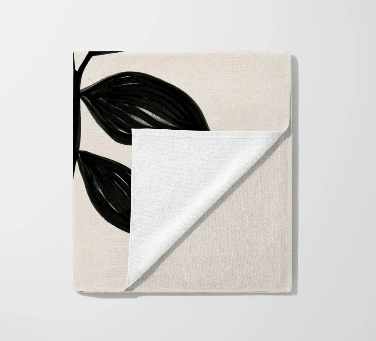 Stampa botanica nera minimalista - Studio di foglie 1 telo mare da kookiepixel