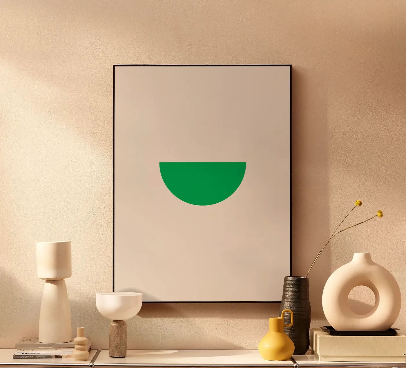 GROENE HALVE CIRKEL acryl van MORINA FLAW