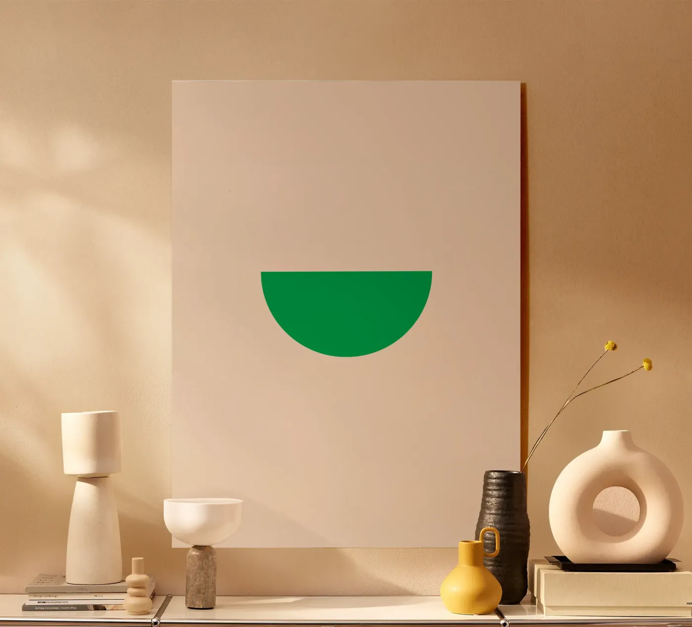 GROENE HALVE CIRKEL acryl van MORINA FLAW