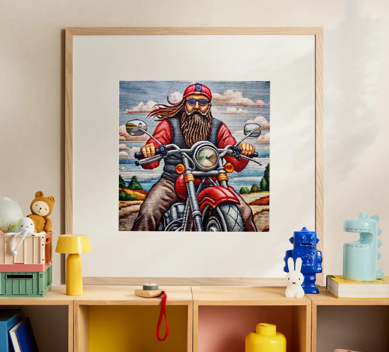 Sorprendete i papà motociclisti con il regalo perfetto: Orgoglio motociclistico poster con telaio in alluminio da Jester Krew Art