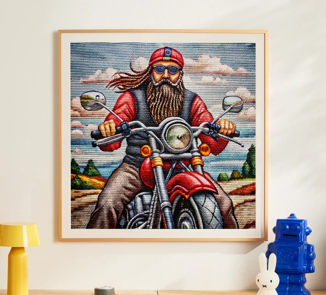 Sorprendete i papà motociclisti con il regalo perfetto: Orgoglio motociclistico poster con telaio in alluminio da Jester Krew Art