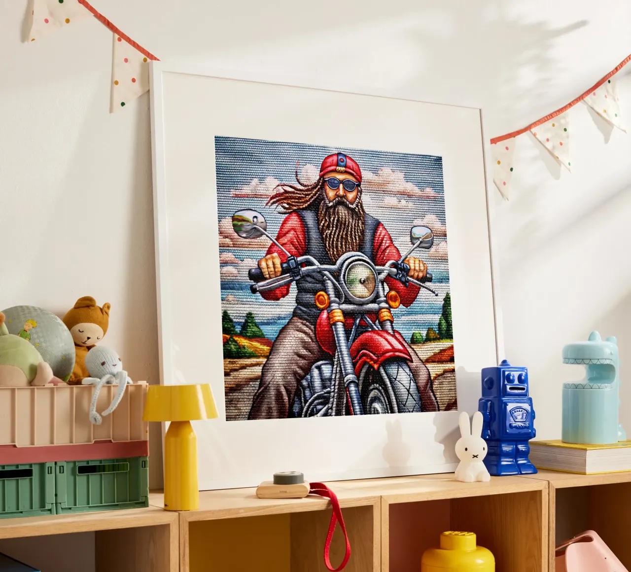 Sorprendete i papà motociclisti con il regalo perfetto: Orgoglio motociclistico poster con telaio in alluminio da Jester Krew Art
